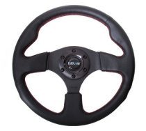 NRG Sportratt Läder med Röda Sömmar 320mm